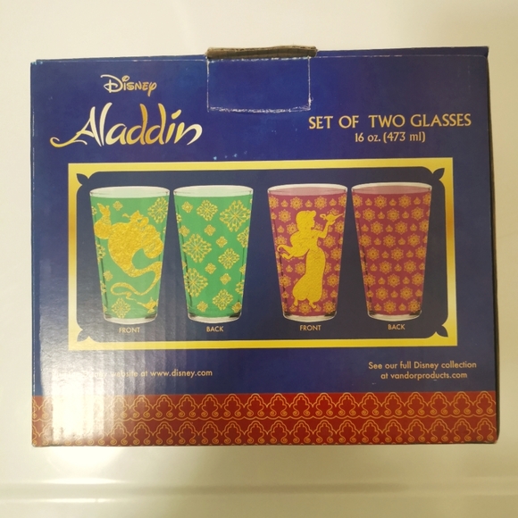 Disney Aladdin 2 Piece Glasses Set Genie and Jasmine - Picture 2 of 3